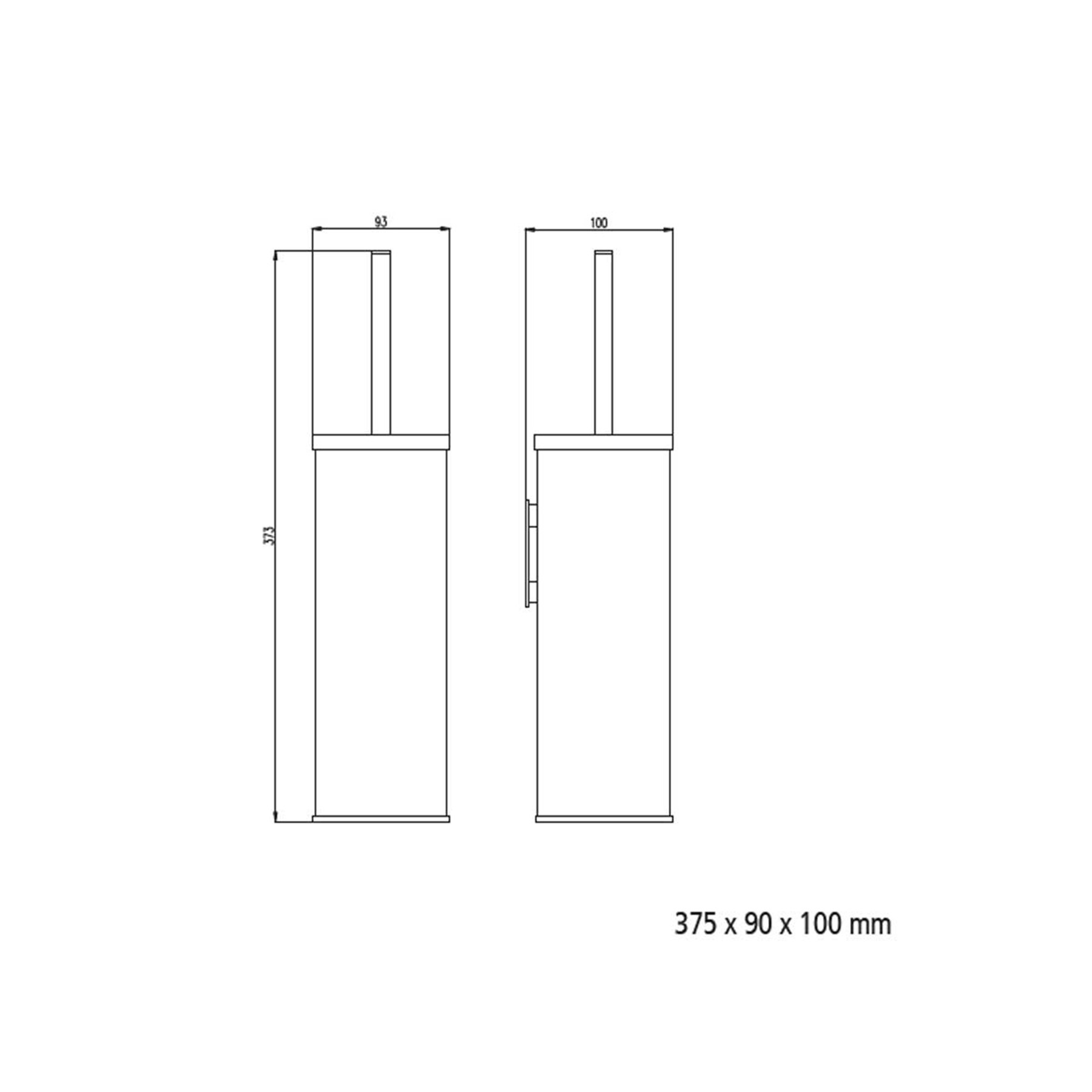 Porte-balaxette WC RHIN HOTEL chrome 375 x 90 x 100 mm - Réf:14710