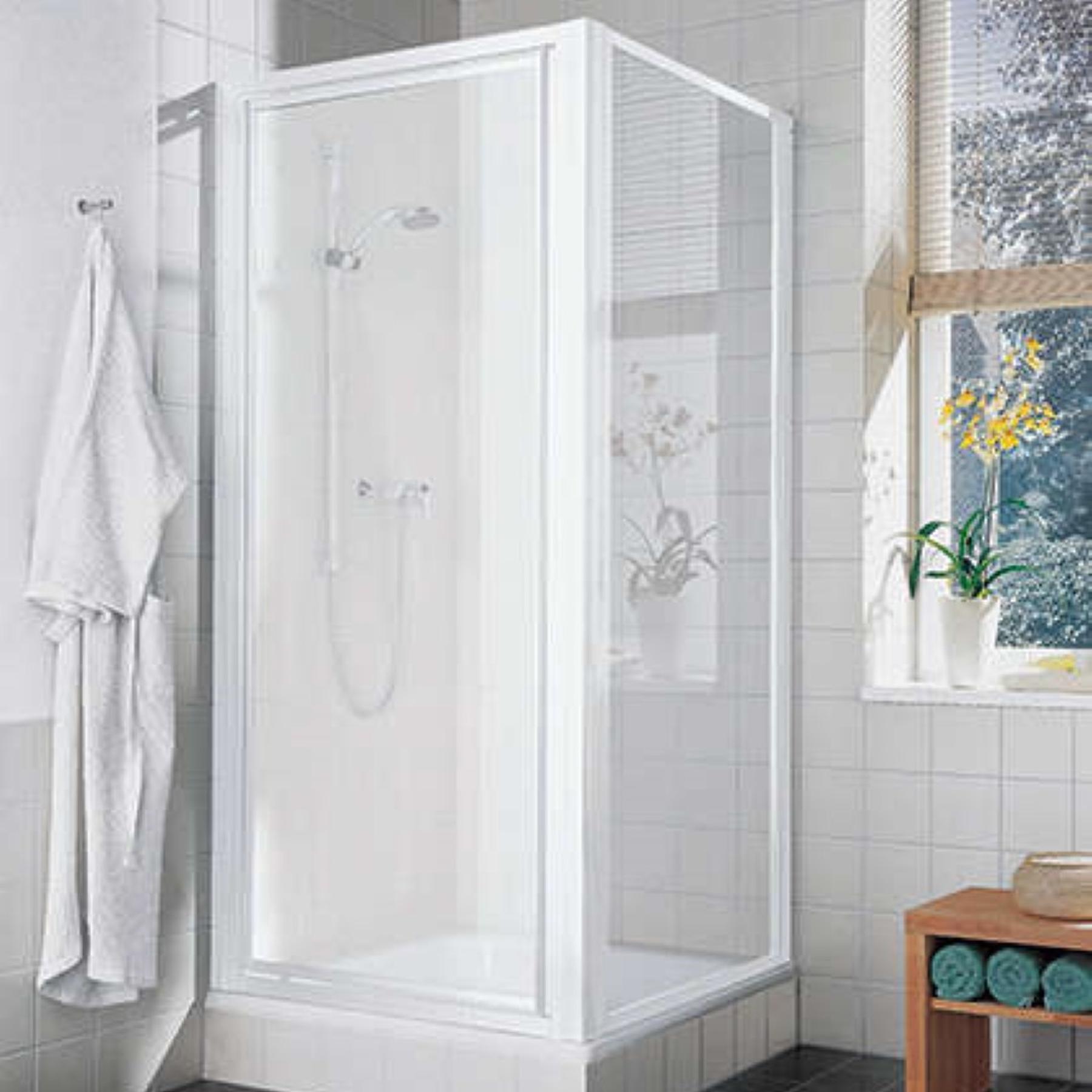 Paroi de douche fixe ROTH CADA CATWD largeur 100 cm hauteur 190 cm blanc verre clair