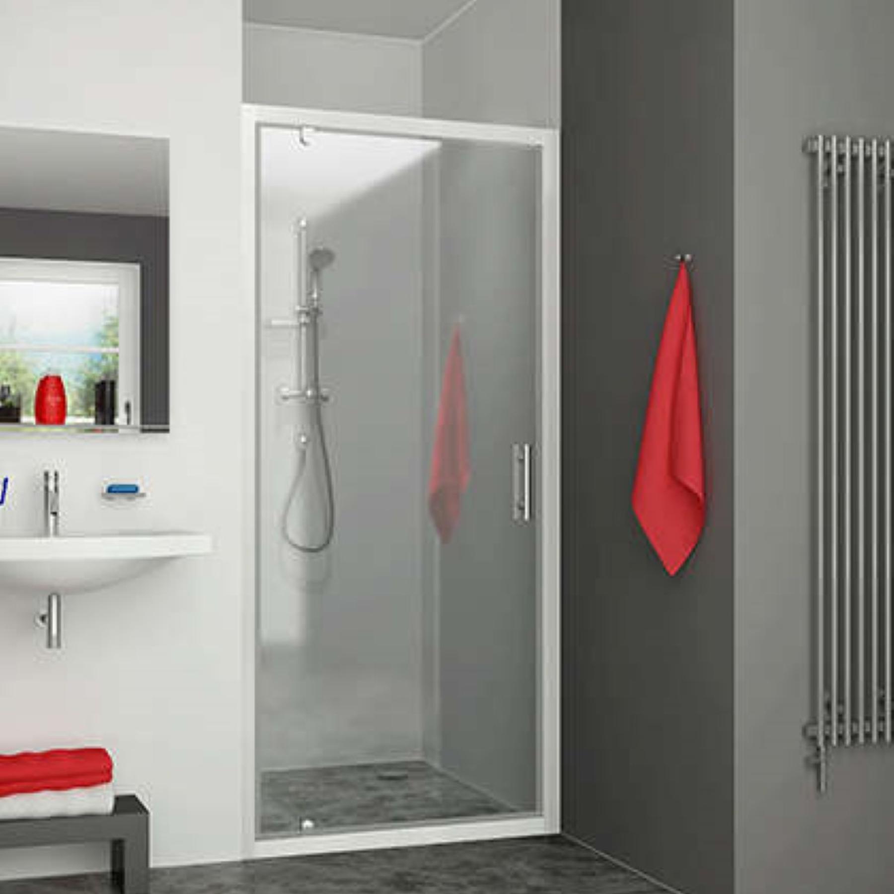 Paroi de douche pivotante ROTH EQUI EIPIV largeur 100 cm hauteur 190 cm blanc verre clair clean