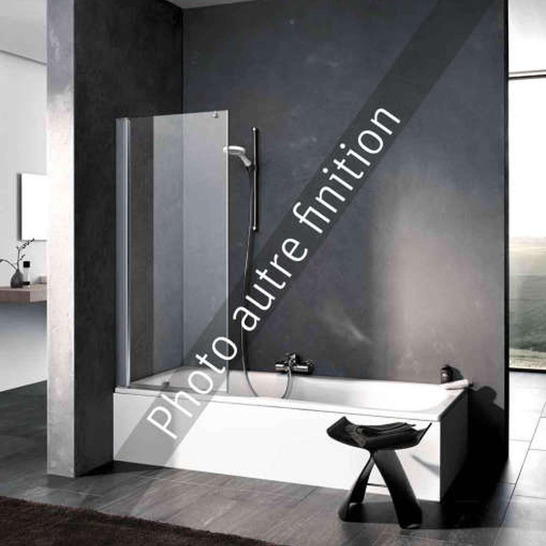 Pare bain ROTH PEGA PEDFL largeur 75cm hauteur 1,50m profilé argent poli verre teinté gris