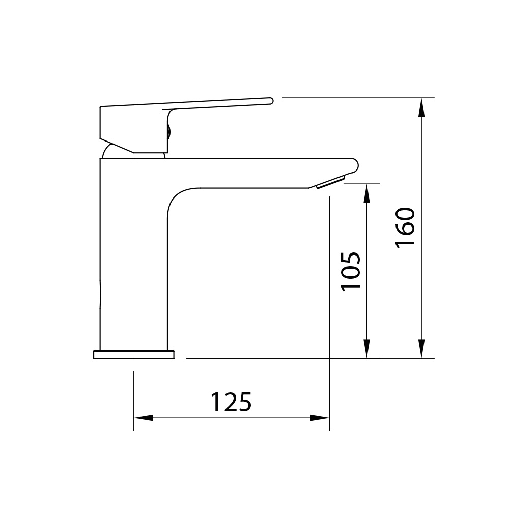 Mitigeur lavabo CLEVER Gamme PRO 105 modèle AGORA XTREME couleur noir mat