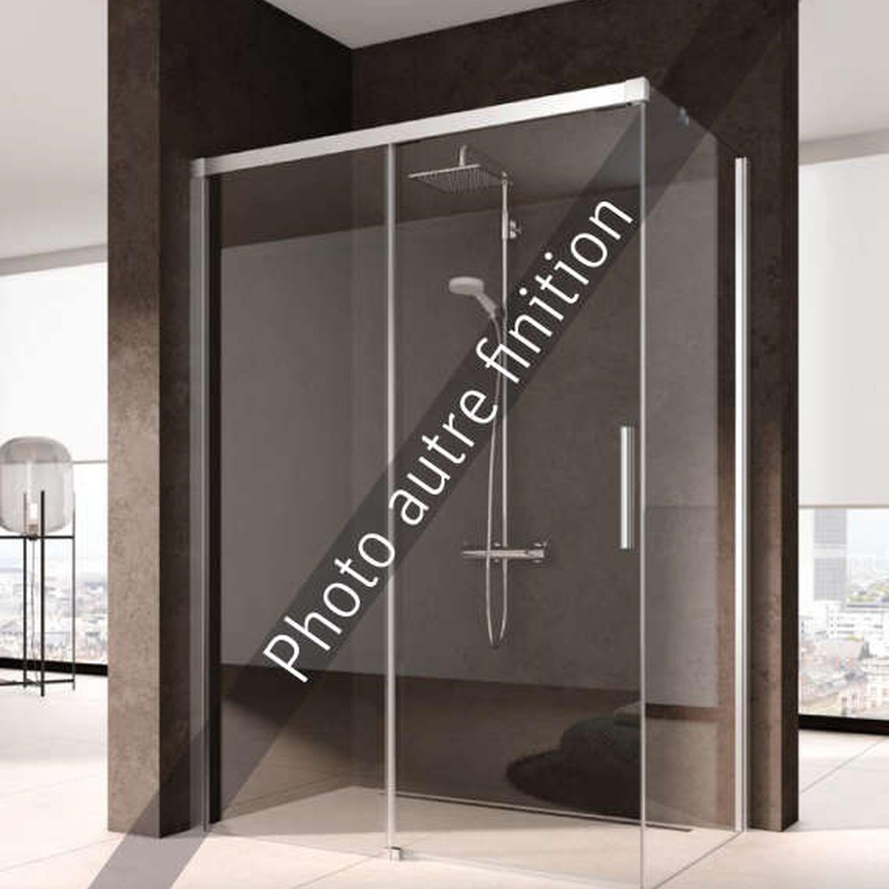 Paroi de douche coulissante ROTH NICA NID2R largeur 100 cm hauteur 200 cm profilé noir soft verre clair