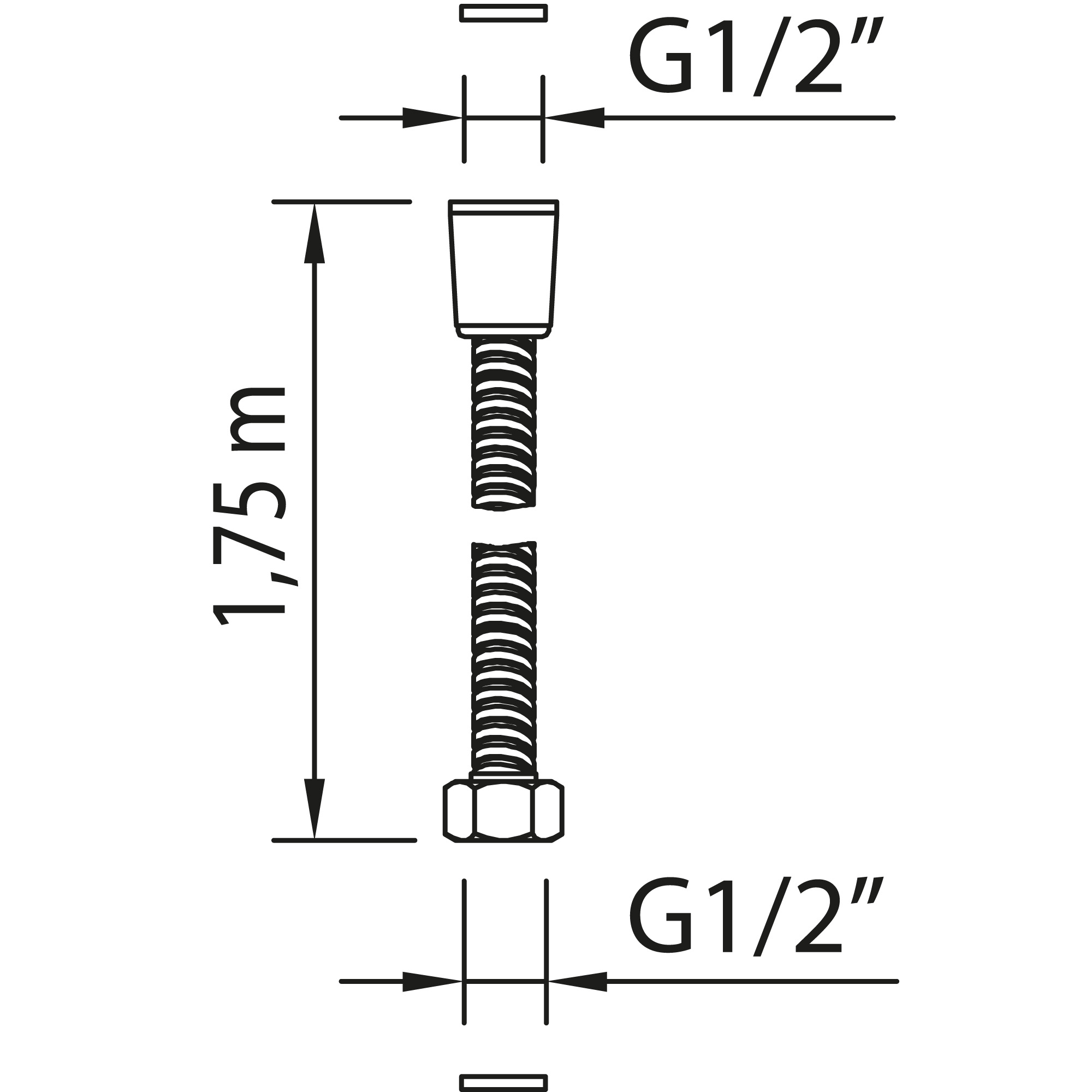 Flexible de douche CLEVER Gamme PRO 1,75M-diamètre standard 15x21 (1/2) couleur BRONZE