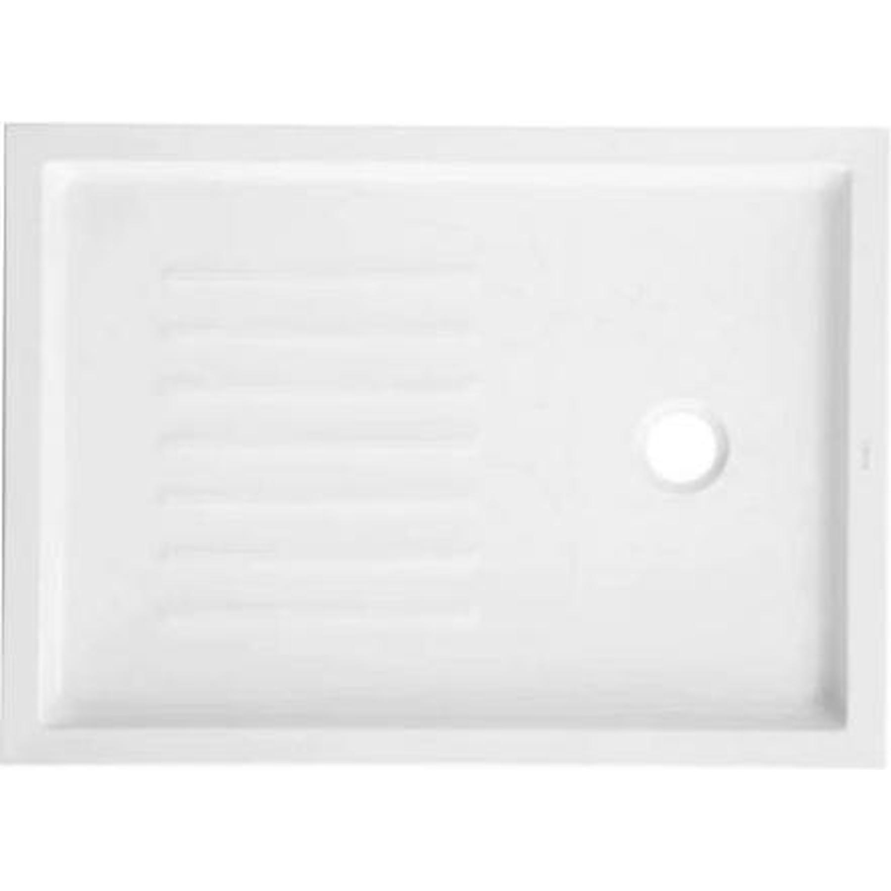 Receveur de douche acrylique Haute Densité Gamme PRO SANINDUSA Piano fond rainuré surface antiglisse 120x90 épaisseur 7.5cm couleur blanc   