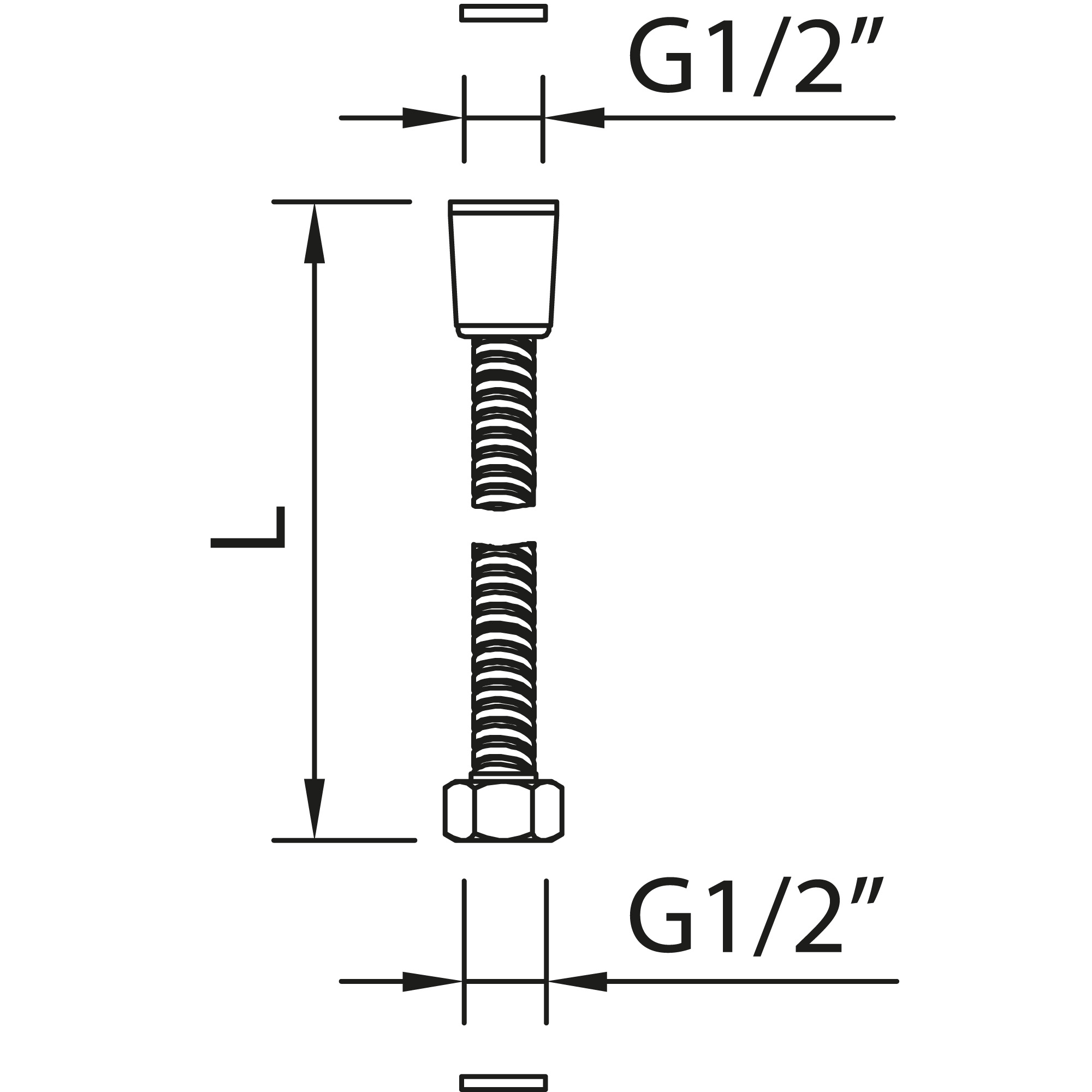 Flexible de douche CLEVER Gamme PRO INOX 1,75M-diamètre standard 15x21 (1/2) NF