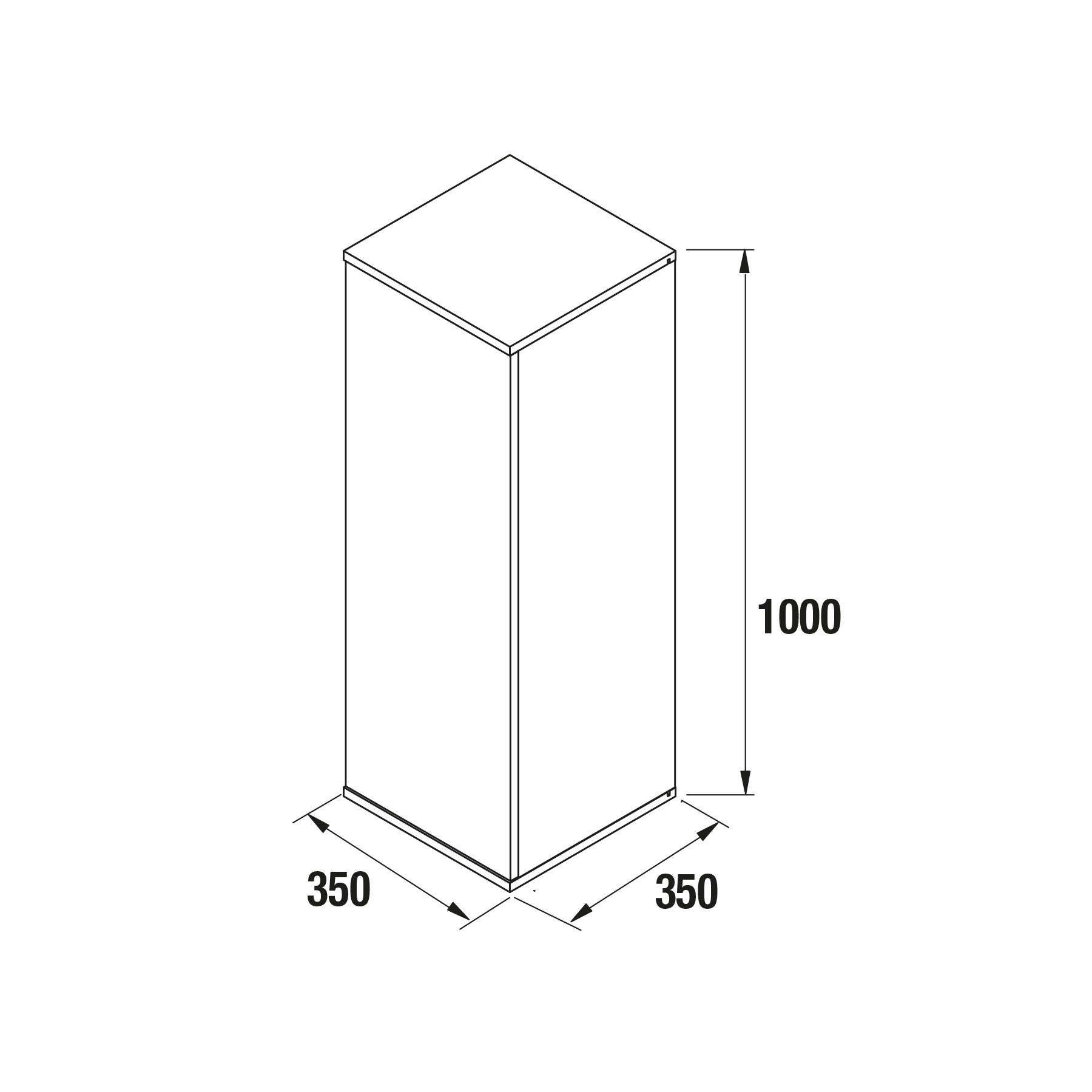 Meuble module salle de bain ALLIANCE 1000 réversible 1 porte PIN BAHÍA 352 x 1000 x 36 352 mm - Réf:24736
