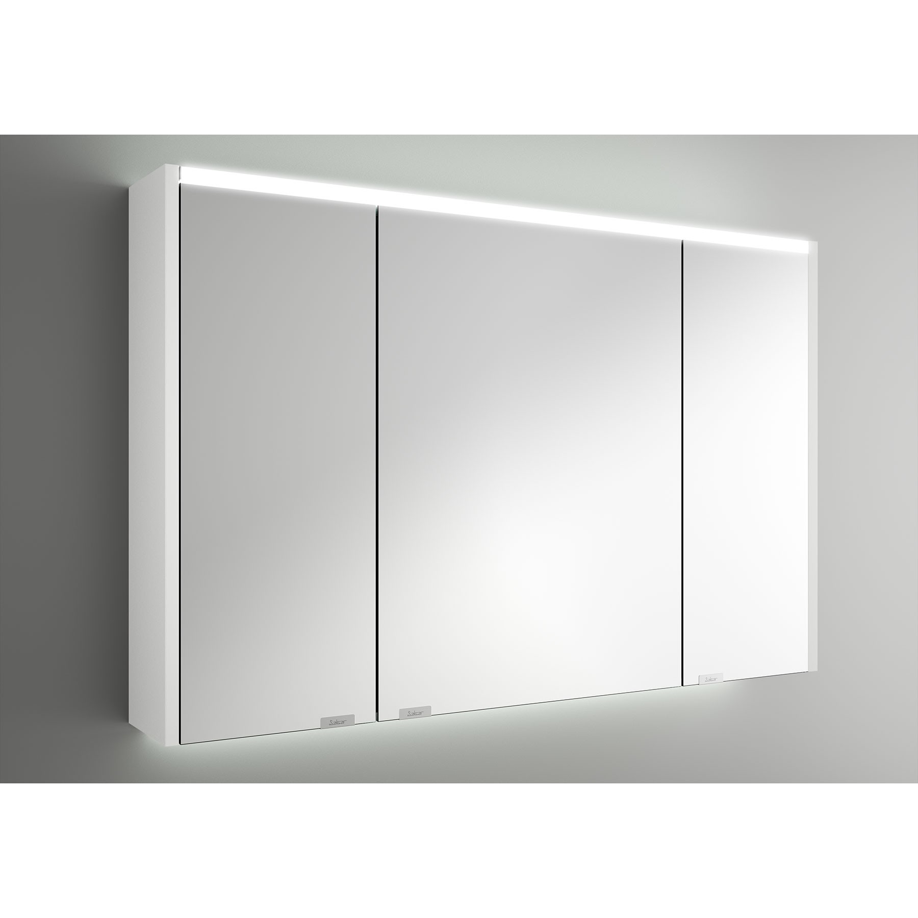 Armoire murale de salle de bains Gamme PRO SALGAR ALLIANCE 1000 blanc BRILLANT 3 portes miroir double avec interrupteur et - Réf:83238