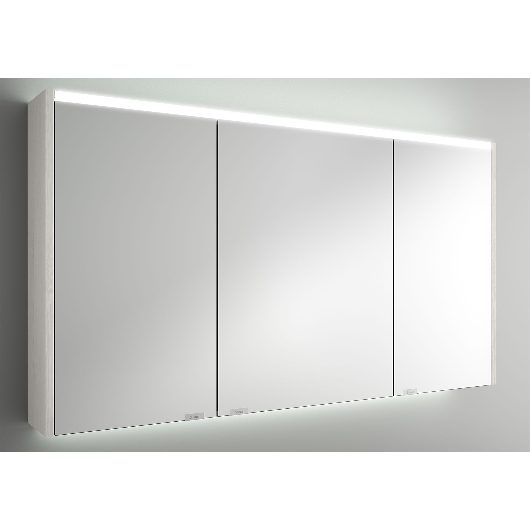 Armoire murale de salle de bains Gamme PRO SALGAR ALLIANCE 1200 BLANC 3 portes miroir double avec interrupteur et pris - Réf:83249