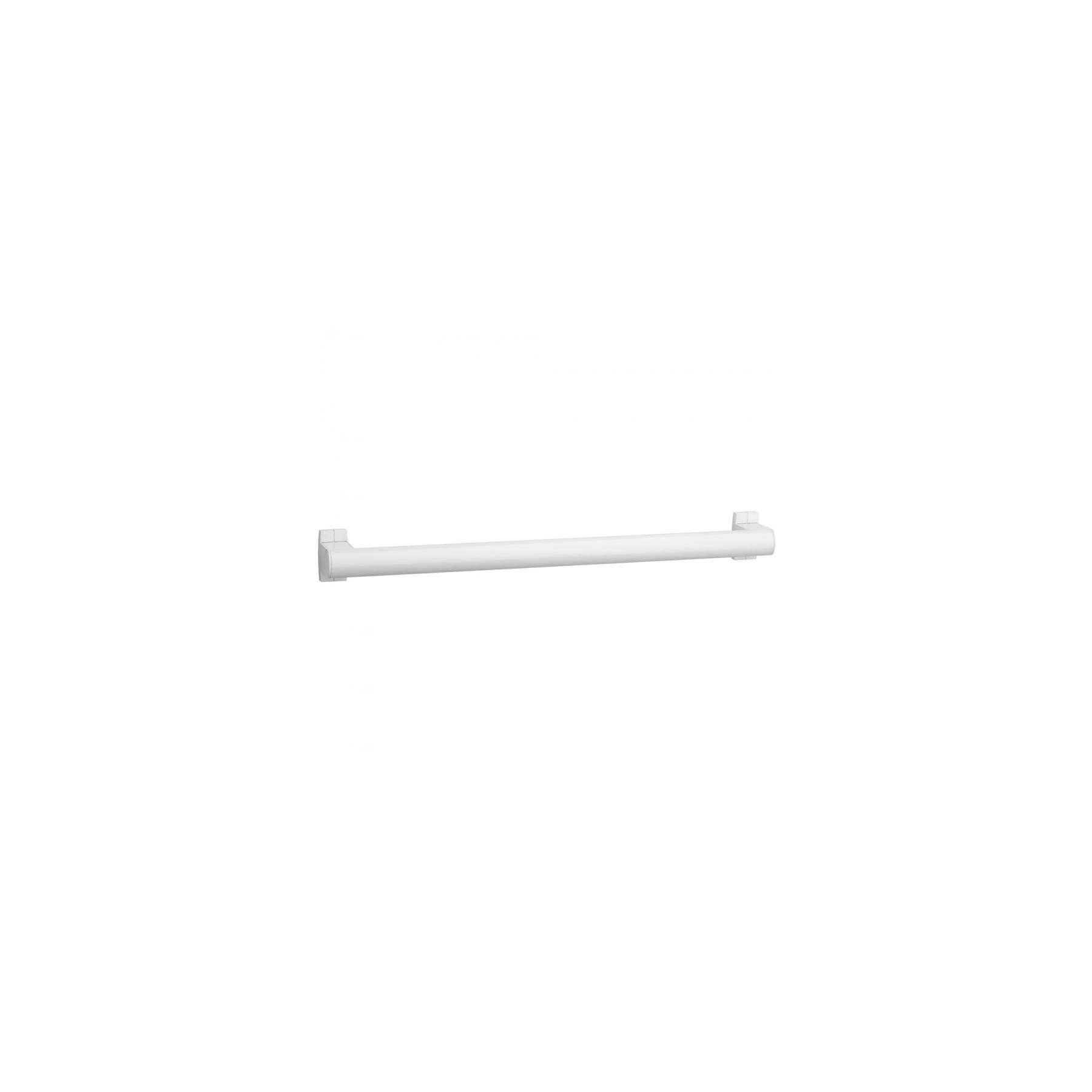 Barre PMR de relèvement droite normes handicapé Gamme PRO PELLET longueur 40cm tube aluminium blanc Ø 38 x 25 mm cache-fixations blanc