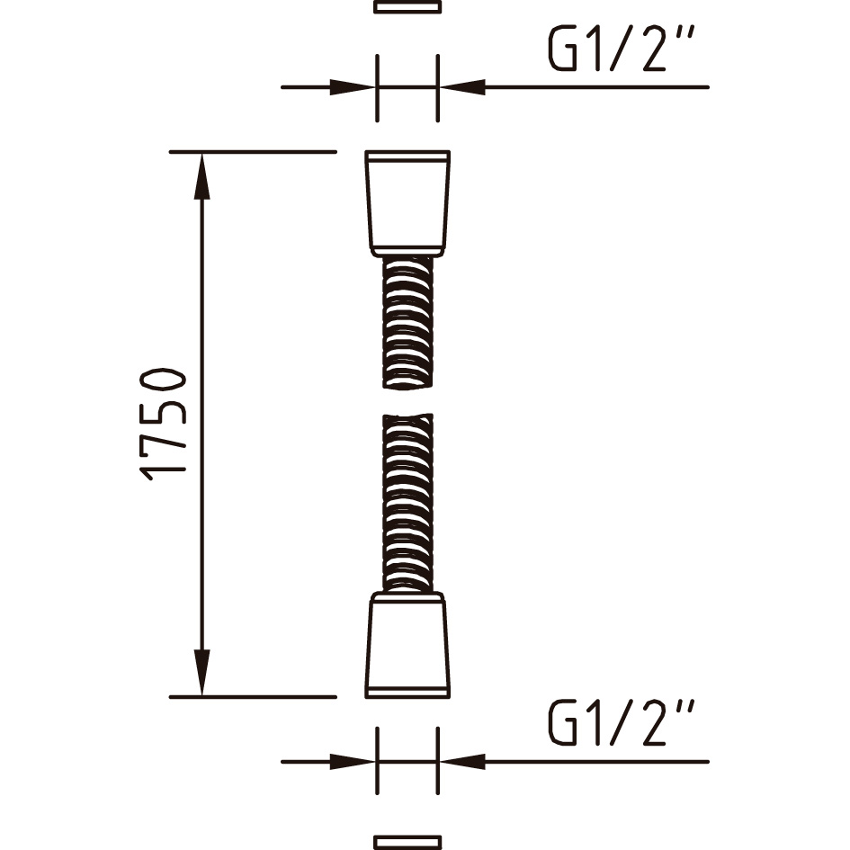 Flexible de douche CLEVER Gamme PRO INOX 1,75M-diamètre standard 15x21 (1/2)
