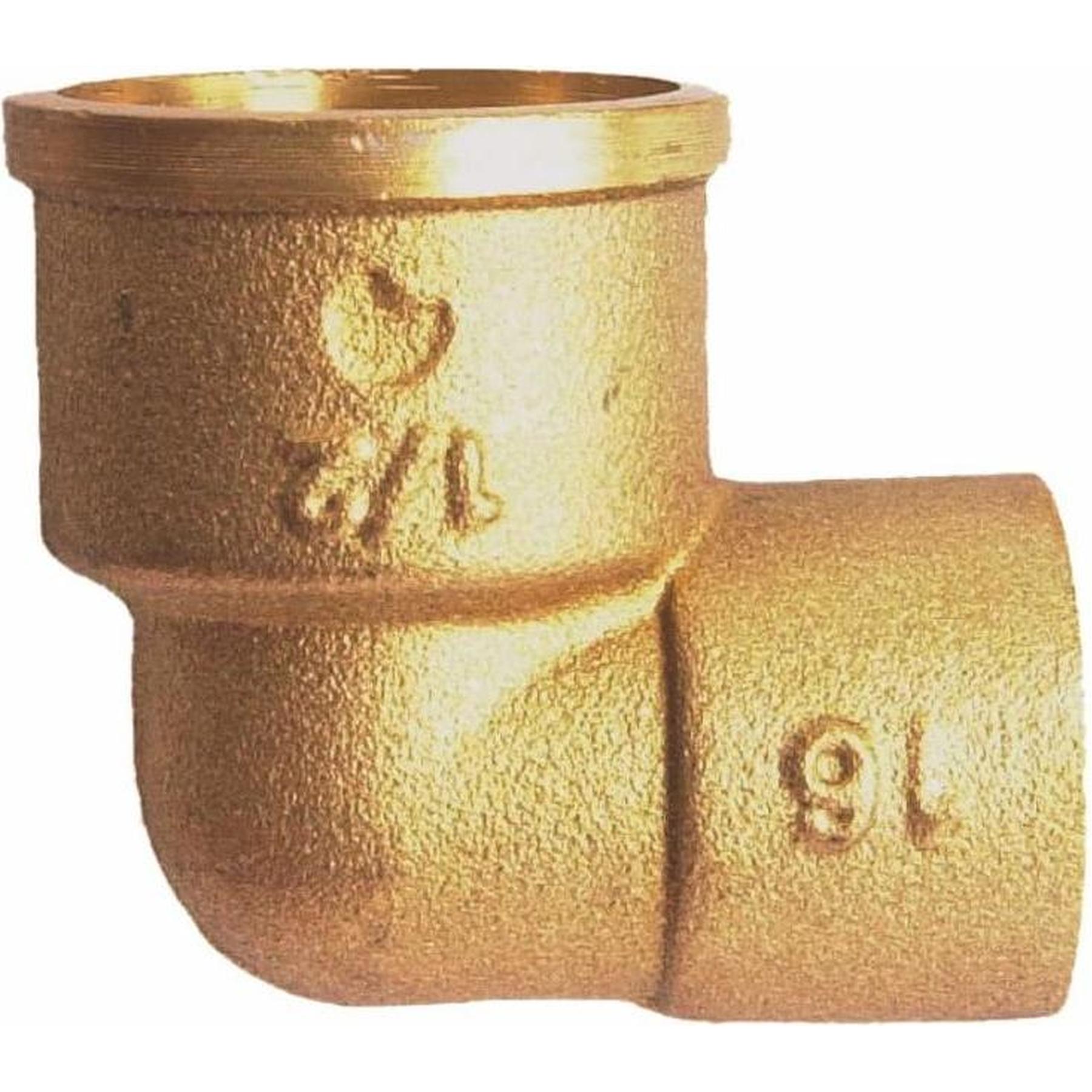 Offre PACK : 10 Coudes a souder laiton plomberie femelle diamètre 3/8" (12x17) pour tube cuivre diamètre  14 