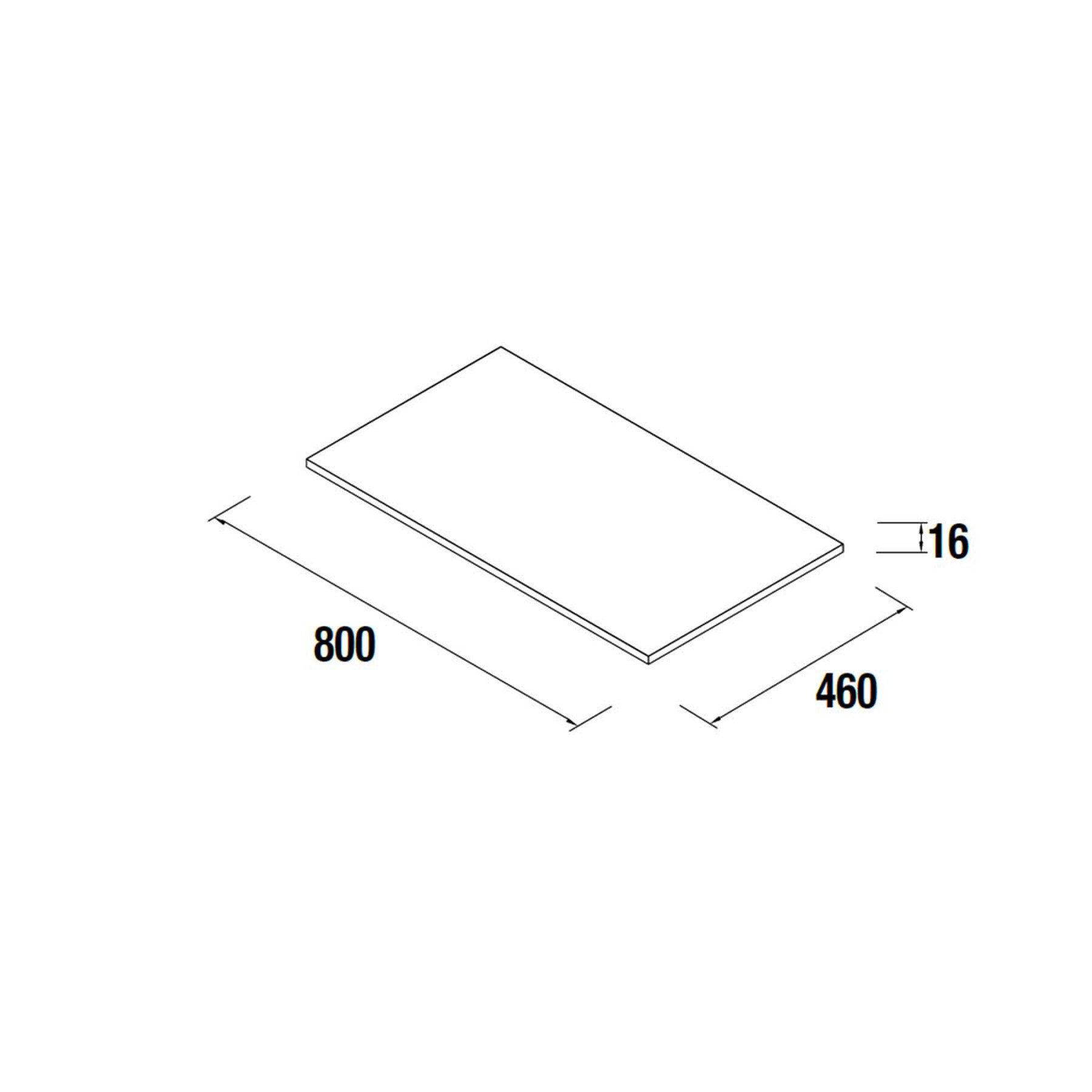 Plan vasque à découper Gamme PRO SALGAR 800 GRIS BRILLANT 16 mm - Réf:22965