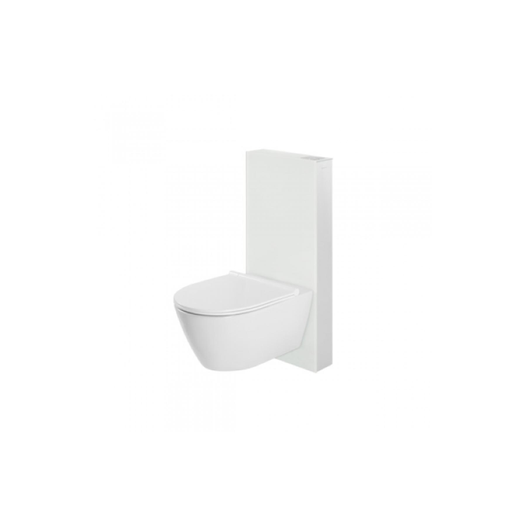 Panneau acrylique SANGLASS WALL avec réservoir 3/6L pour Cuvette de WC suspendue couleur blanc/chrome   