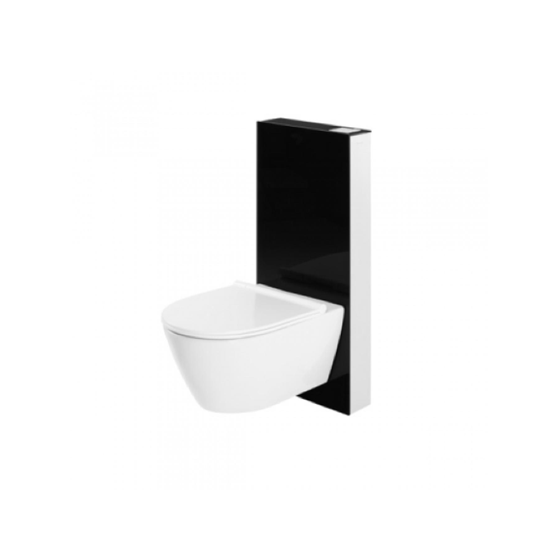Panneau acrylique SANGLASS WALL avec réservoir 3/6 pour Cuvette de WC suspendue couleur noir/chrome   