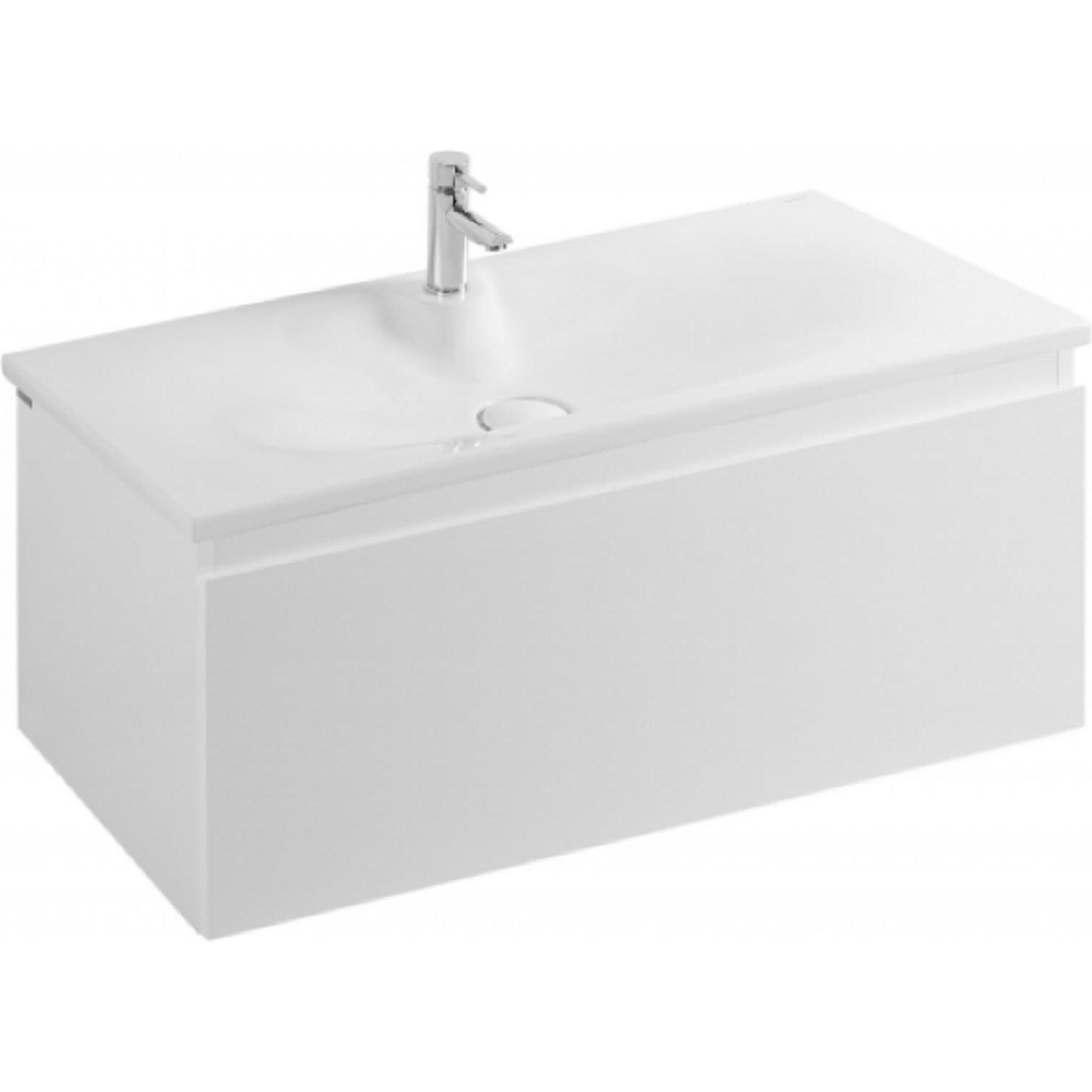 Pack Meuble salle de bains+Vasque céramique traditionnelle Gamme PRO SANINDUSA Clean 103 couleur blanc    