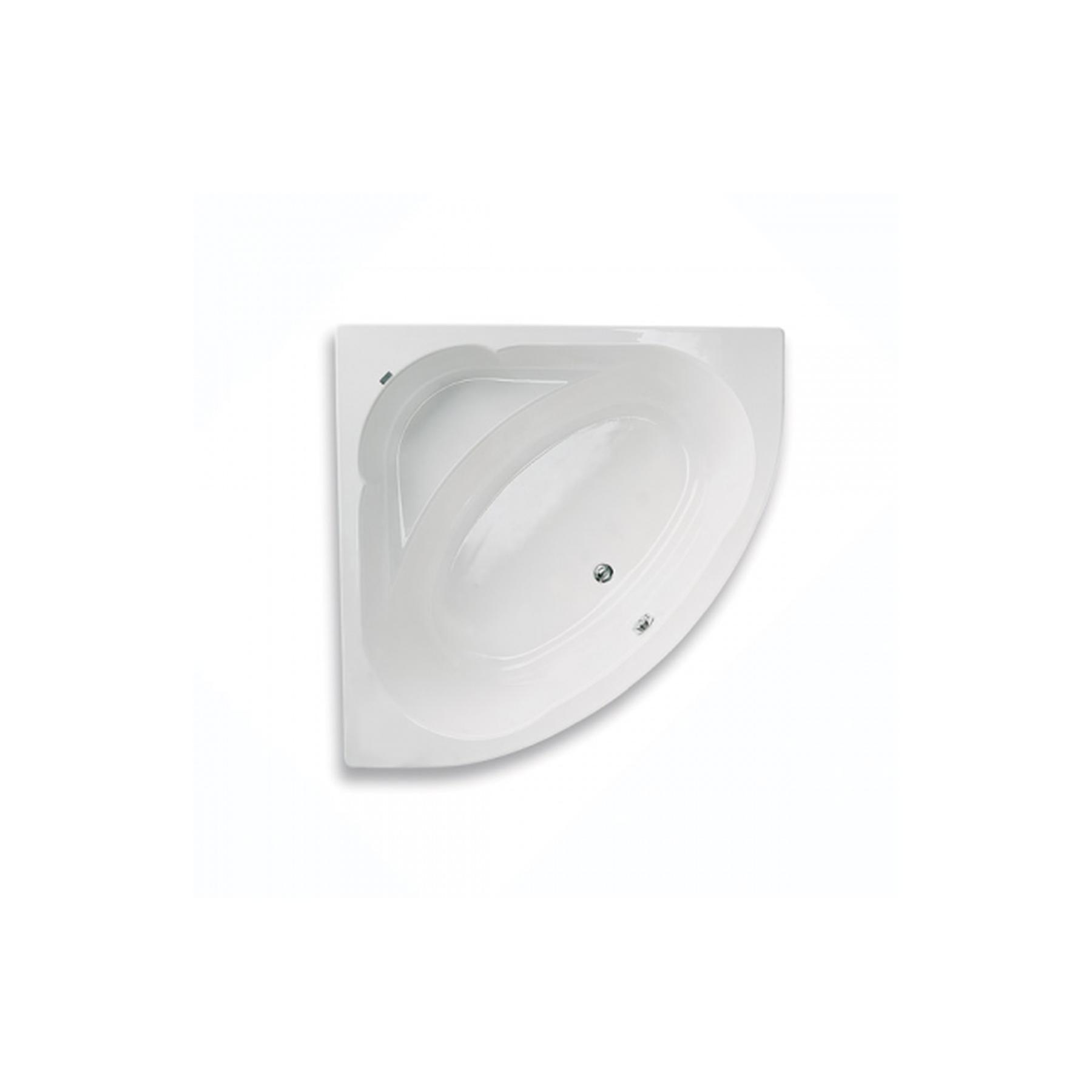 Baignoire d'angle acrylique Haute Densité Gamme PRO SANINDUSA Rita 135x135 avec pieds réglables couleur blanc (tablier non compris)  