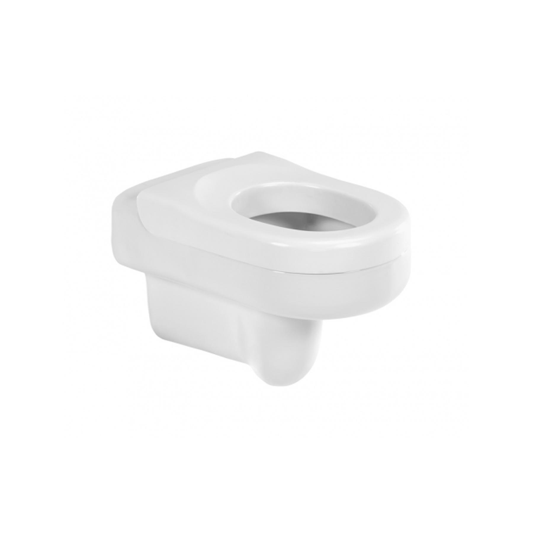 Cuvette de WC suspendue céramique traditionnelle PMR normes handicapé Gamme PRO SANINDUSA assise spéciale New WC Care couleur blanc    