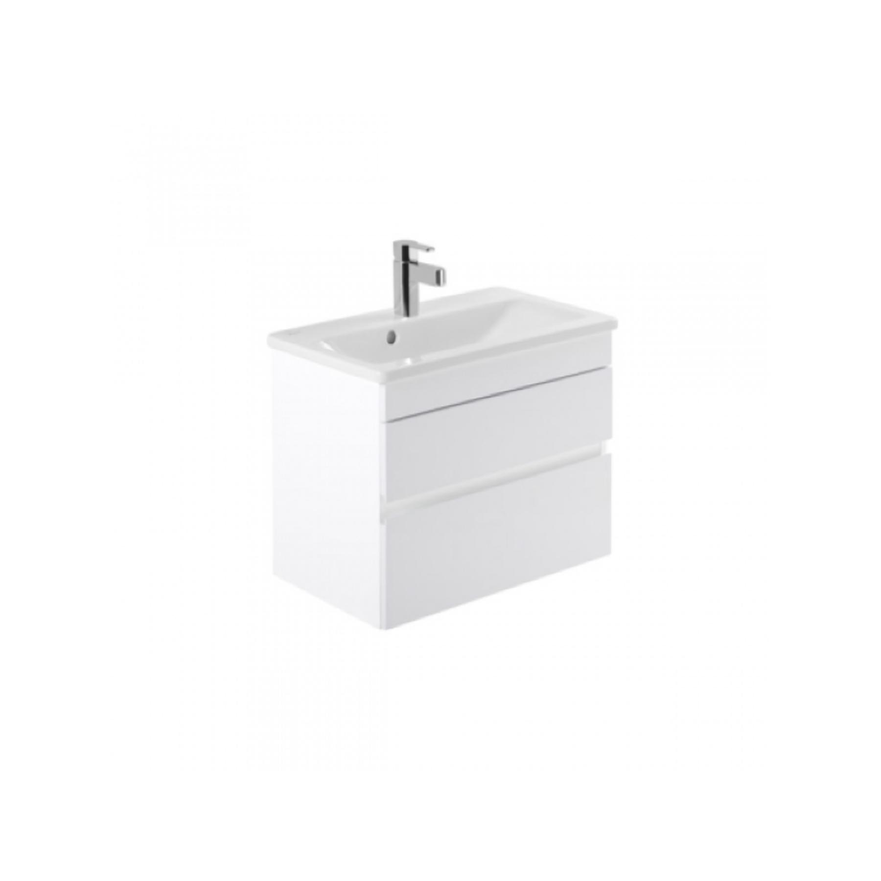 Meuble salle de bains Look pour Vasque 63x36 avec 2 tiroirs couleur blanc/couleur blanc   