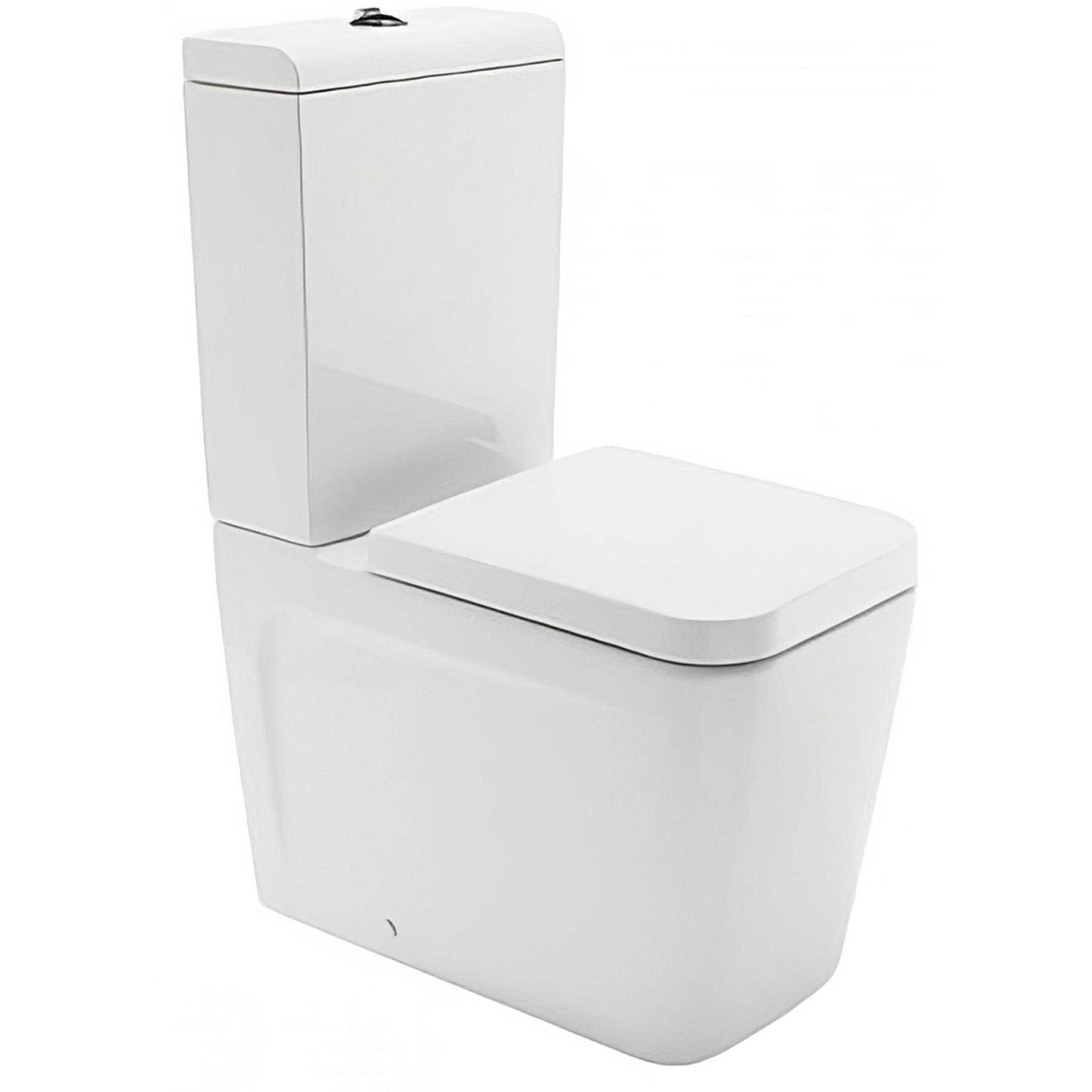 Pack WC Compact gain de place ADVANCE 61,5x36,5 évac. mixte dessous/arrière alim. mixte dessous/côté abattant charnières inox couleur blanc