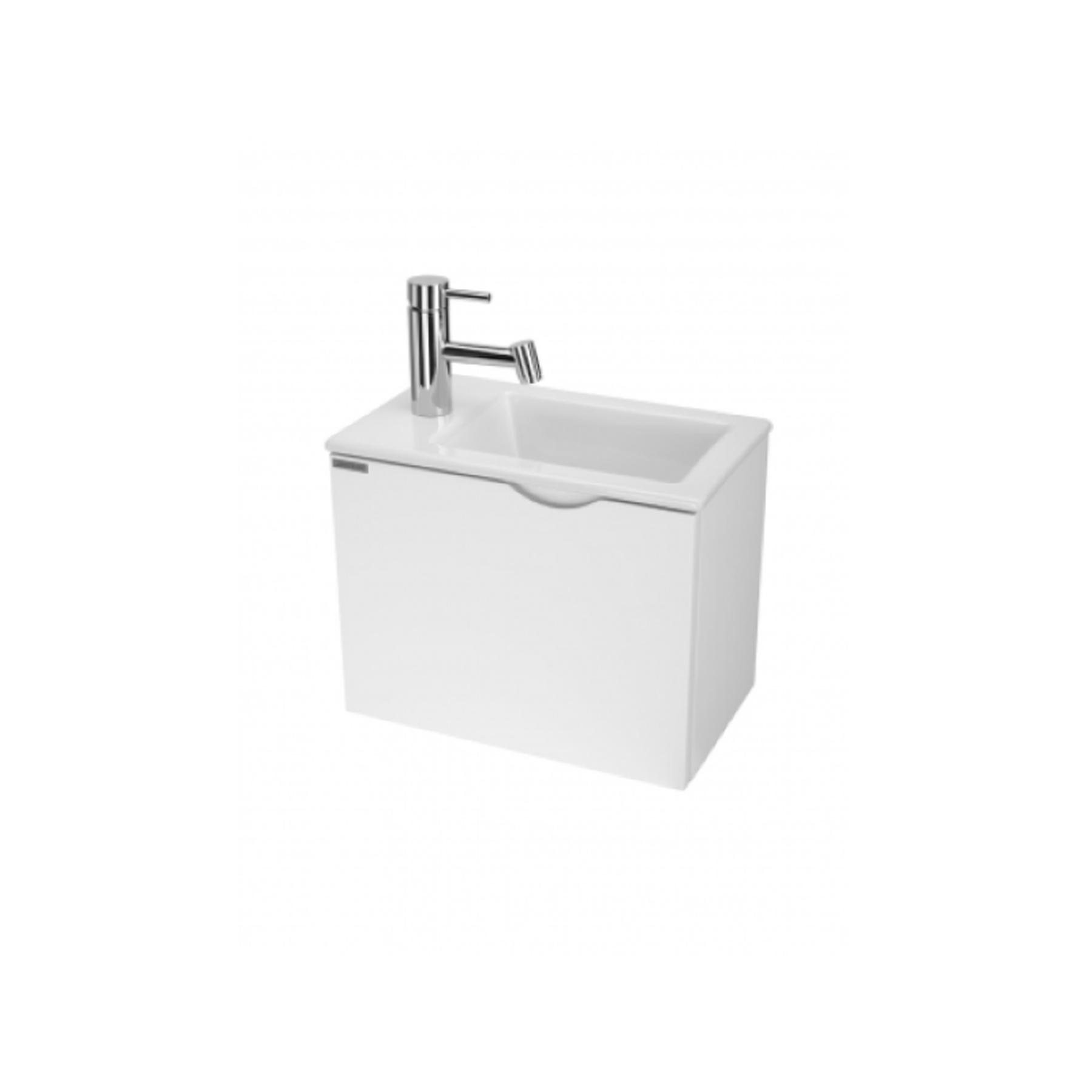 Meuble salle de bains suspendu Alicante pour Lave-mains 41 avec porte couleur blanc   