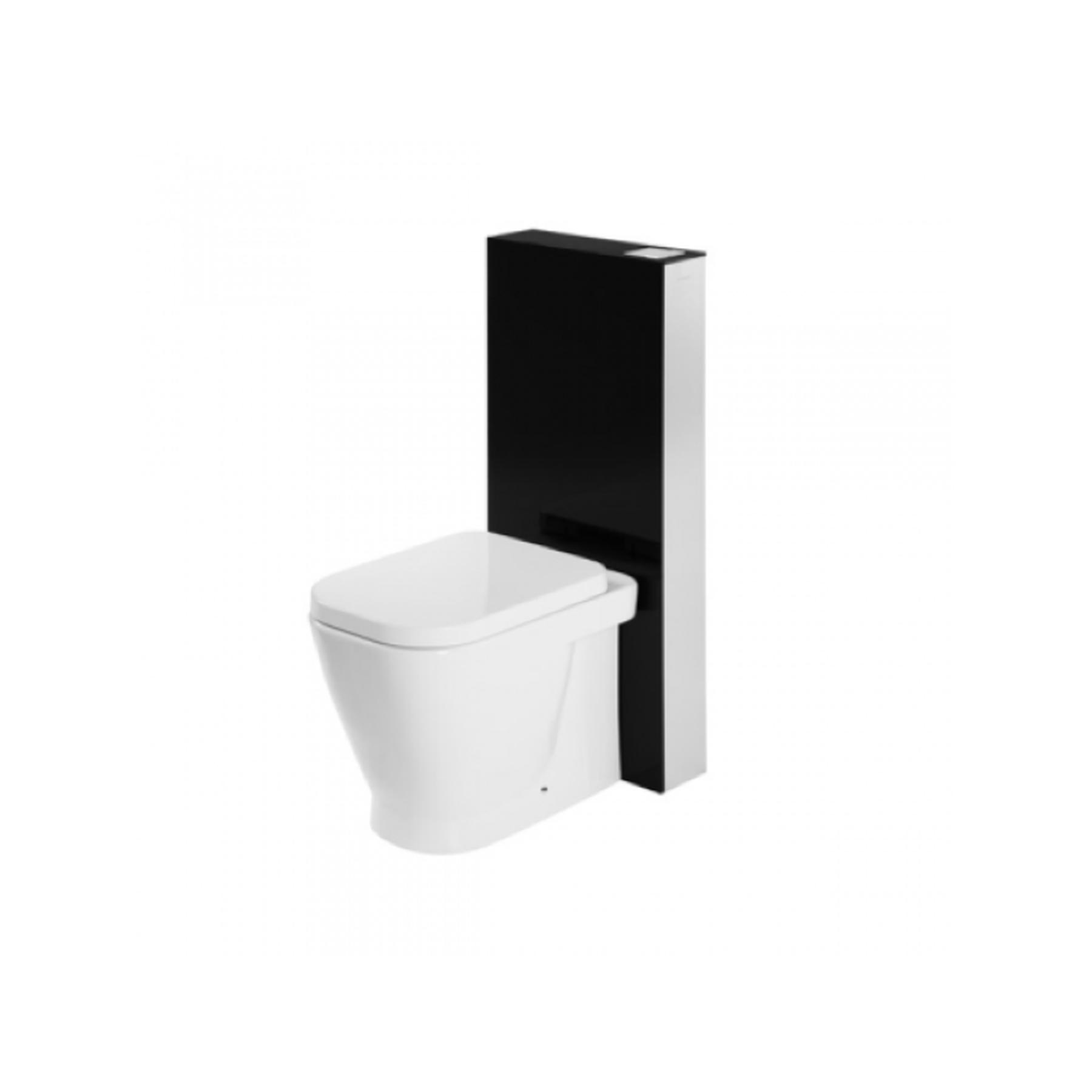 Panneau acrylique SANGLASS avec réservoir 3/6L pour Cuvette de WC céramique traditionnelle Gamme PRO SANINDUSA simple couleur noir/chrome   