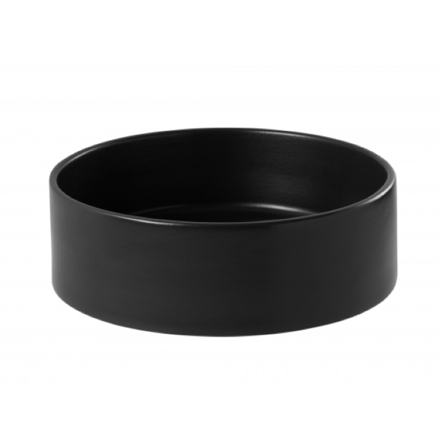 Vasque céramique traditionnelle Gamme PRO SANINDUSA ronde a poser sur plan rond 45 couleur noir mate