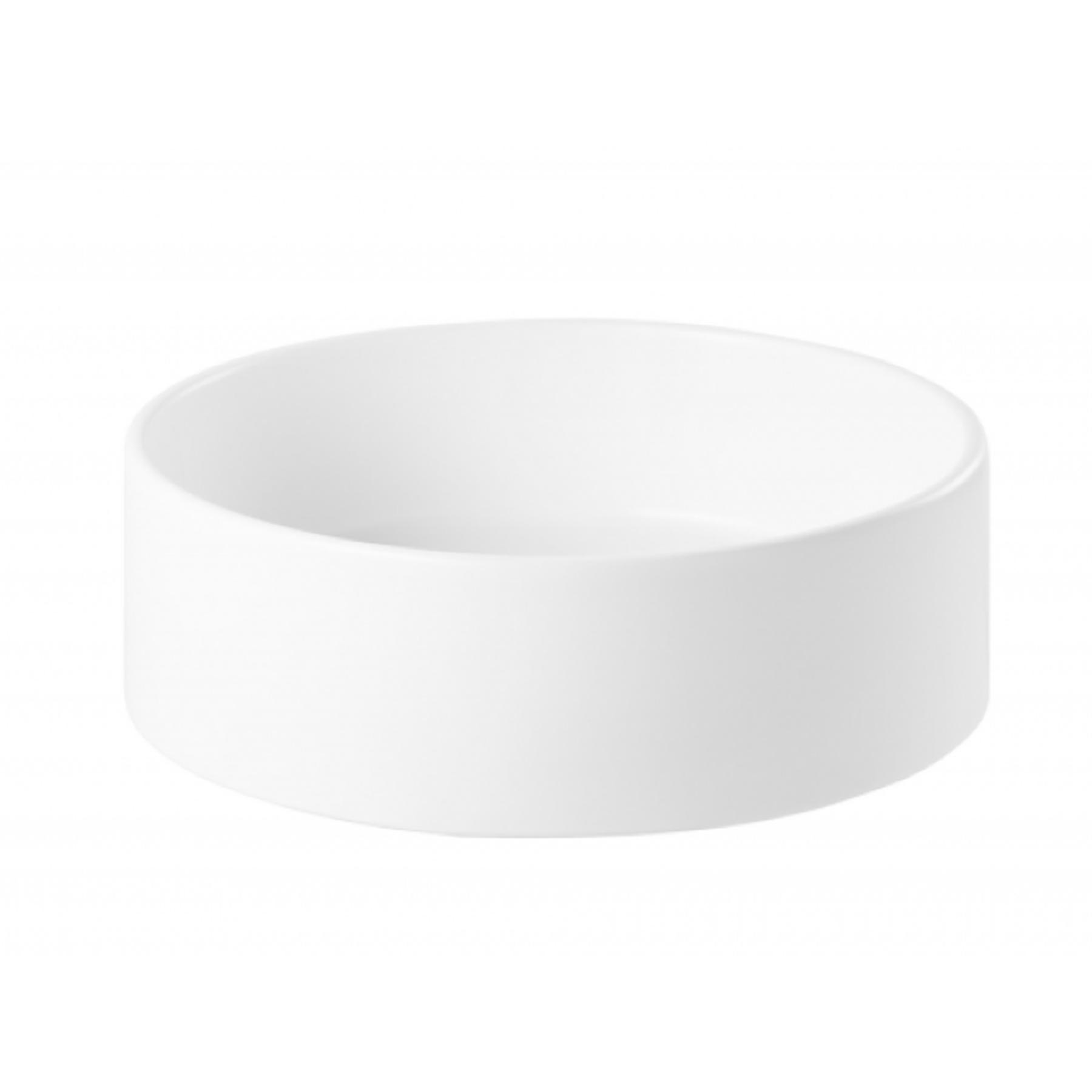 Vasque céramique traditionnelle Gamme PRO SANINDUSA ronde a poser sur plan rond 45 couleur blanc/couleur blanc mate    