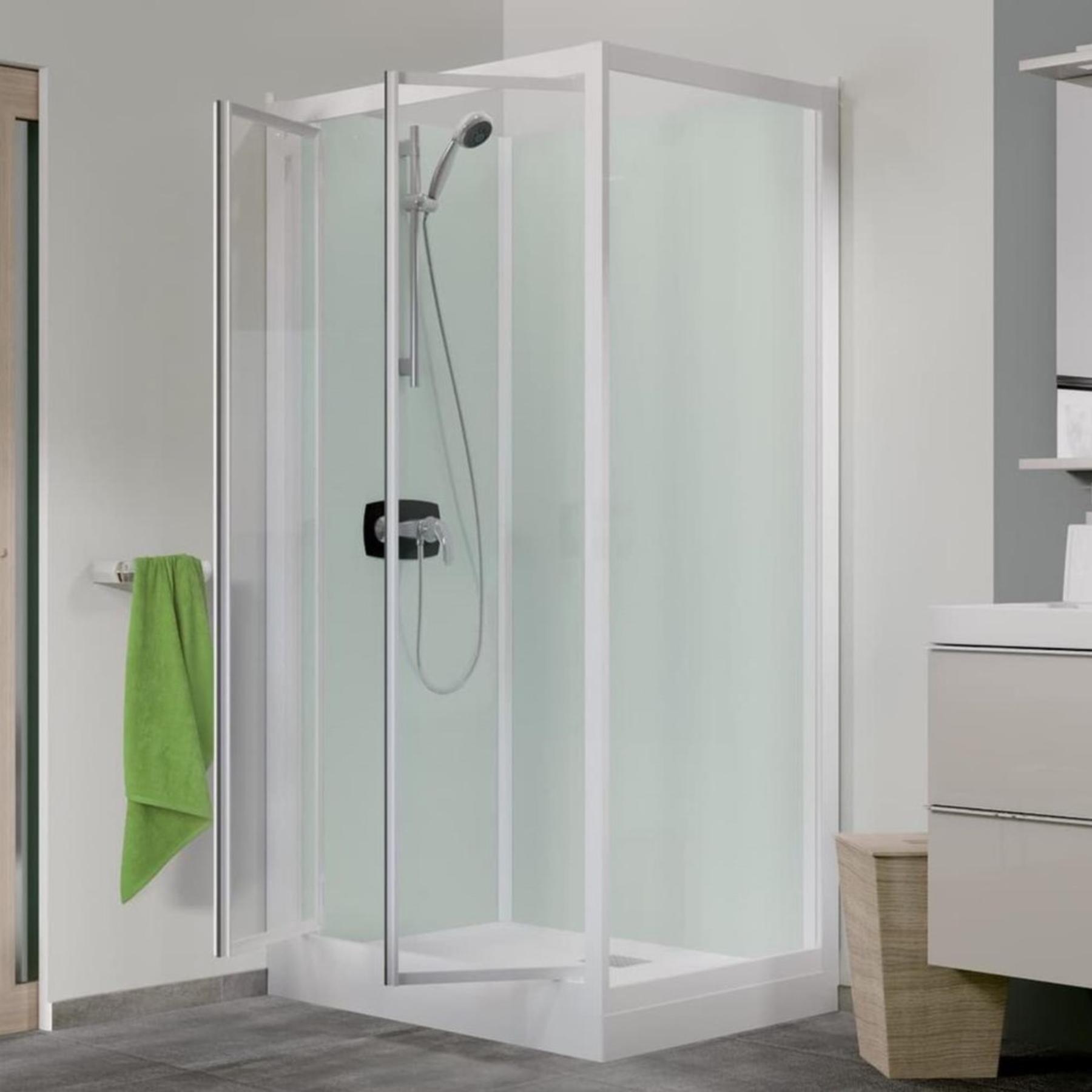 Cabine de douche Kinedo Glass 100x80 niche H de bac 18 cm