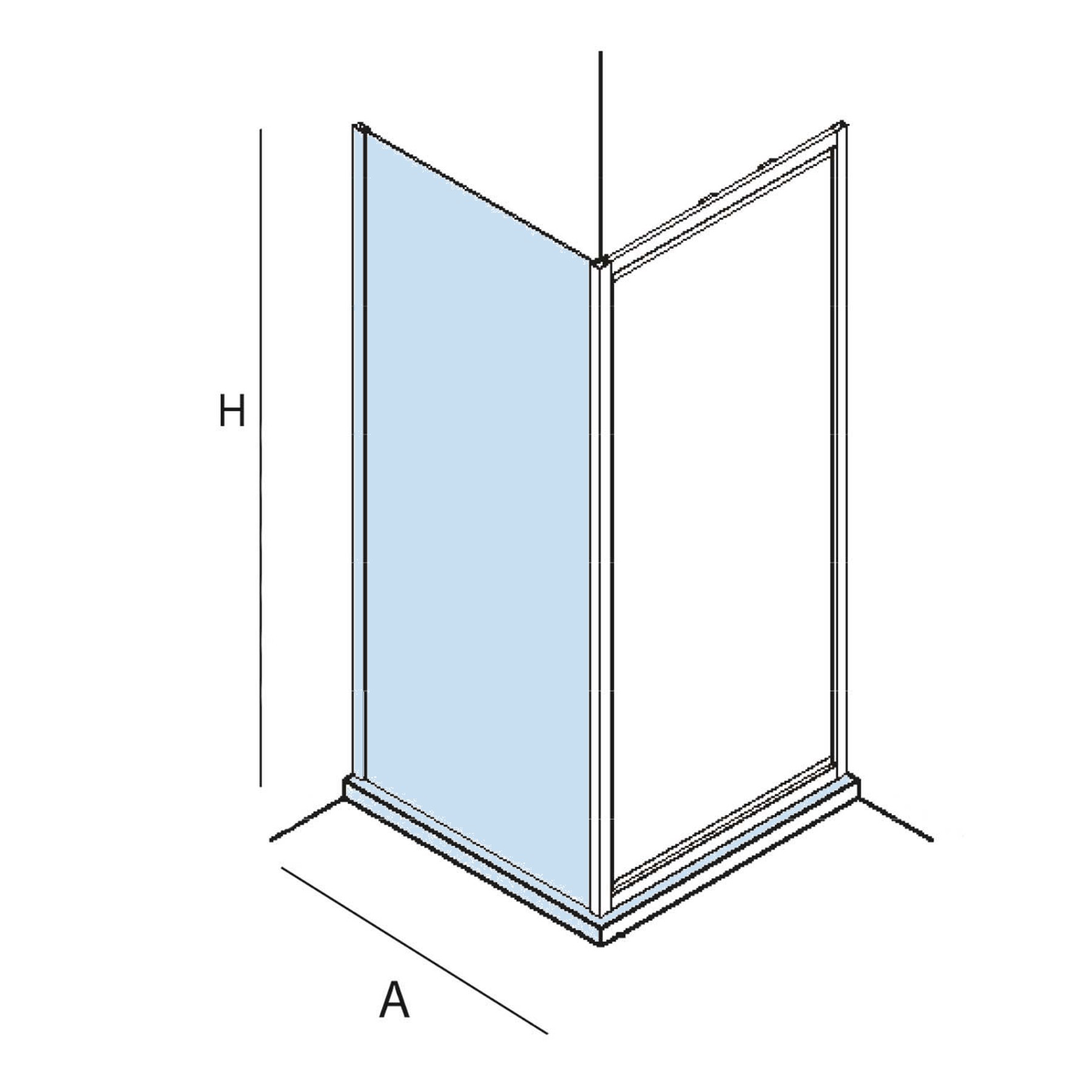 Retour d'angle fixe (à coupler avec porte coulissante HABITAT) verre transparent 675 - 695 x 1950 mm - Réf:23417