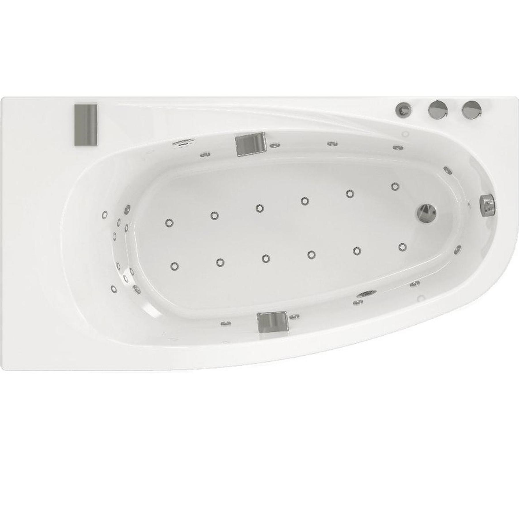 Baignoire balnéo MILONGA 170x90 sur châssis métal, tête bain à droite, système balnéo SILENCE & AIR tête bain à droite