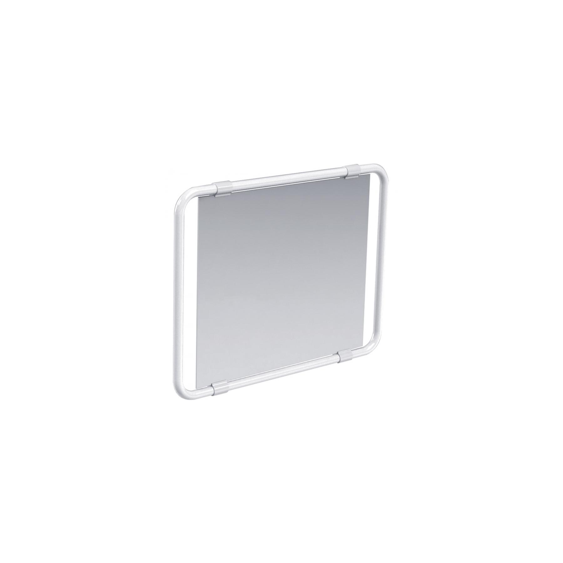 Miroir orientable Gamme PRO PELLET 60 x 50 cm multidirectionnel avec poignée cadre alu Blanc