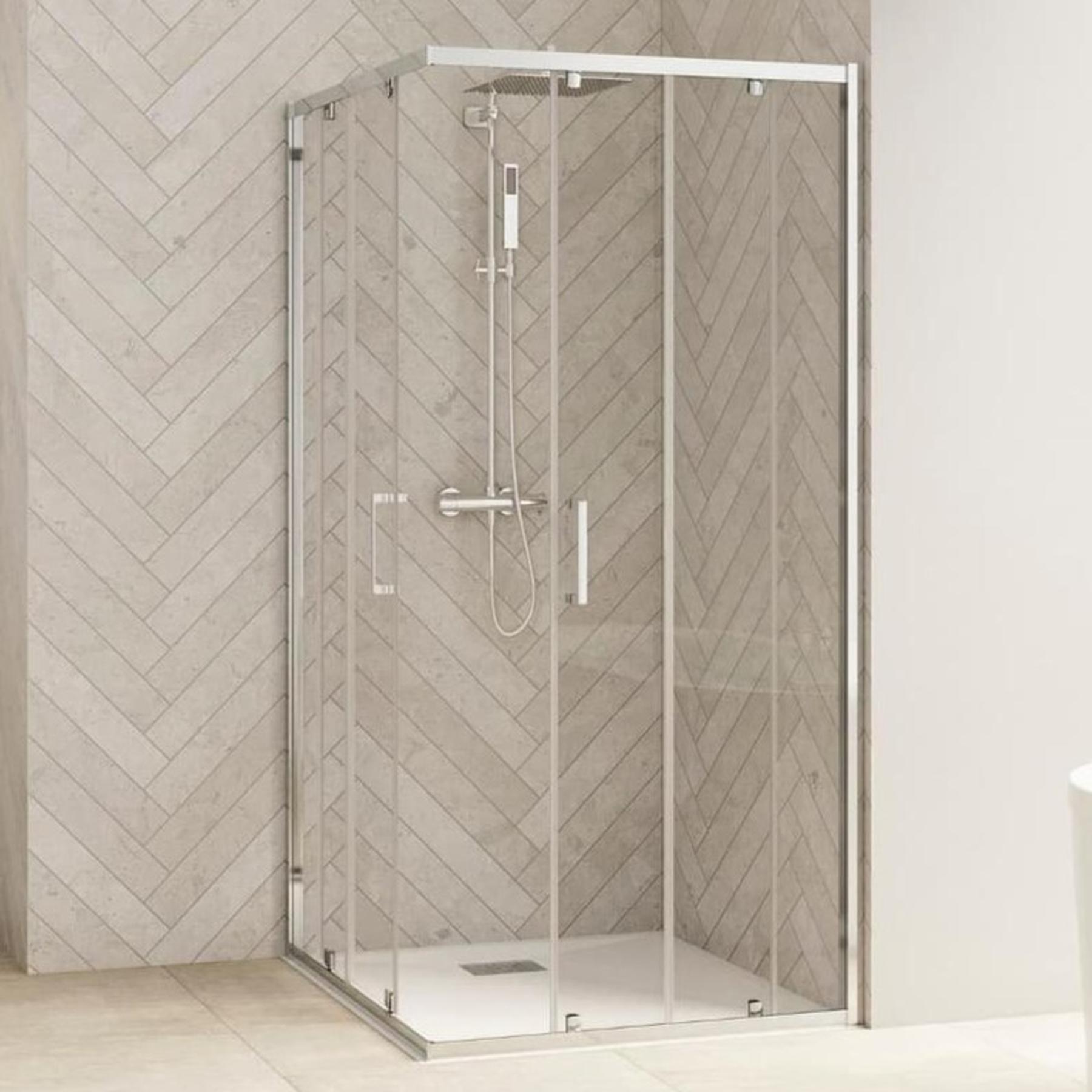 Porte de douche coulissante d'angle côté gauche (à coupler avec côté droit) SMART Design L 90 cm H 205 cm