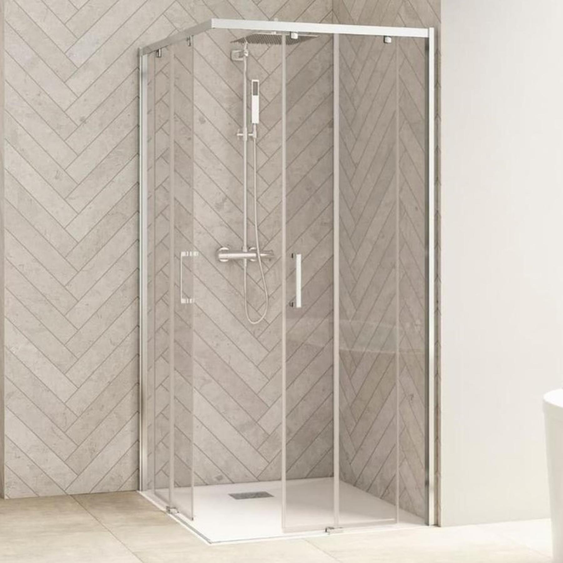 Porte de douche coulissante Kinedo SMART Design droite (à coupler avec la gauche) L 90 cm H 205 cm