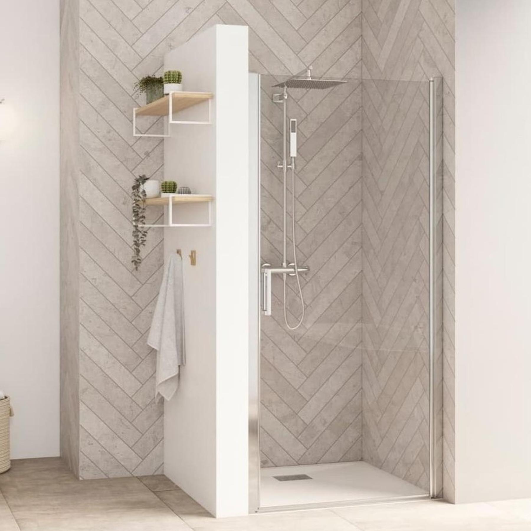 Porte de douche porte pivotante SMART Design sans seuil (conforme PMR) L 90 cm H 2,05 m 