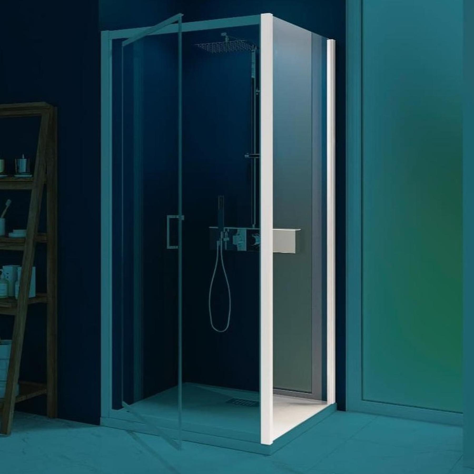 Paroi de douche fixe SMART Express dimensions 70x190 profilé blanc verre transparent