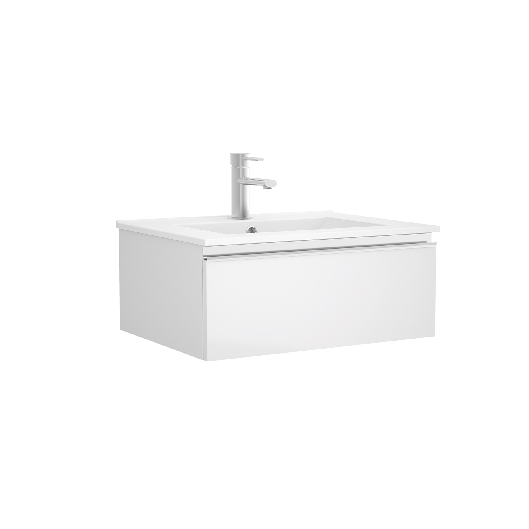 Meuble de salle de bains sous vasque suspendu Gamme PRO SALGAR SPIRIT 800 1 tiroir métallique blanc BRILLANT 797 x 270 x 450 mm - Réf:22628