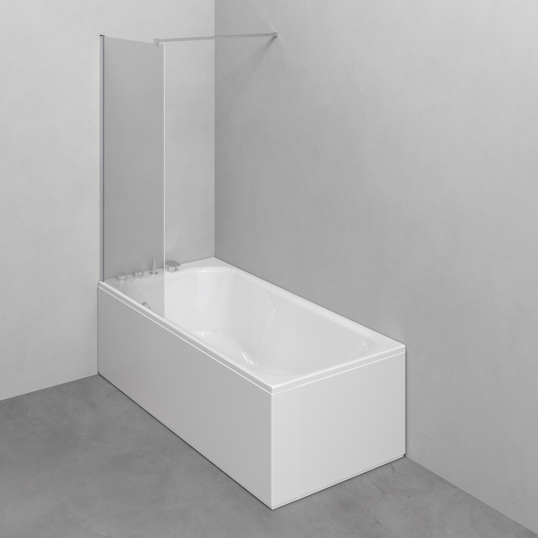Pare Bain transparent 80X160 cm pour baignoire sauf baignoires d'angle, baignoires Bossanova et baignoires asymétriques
